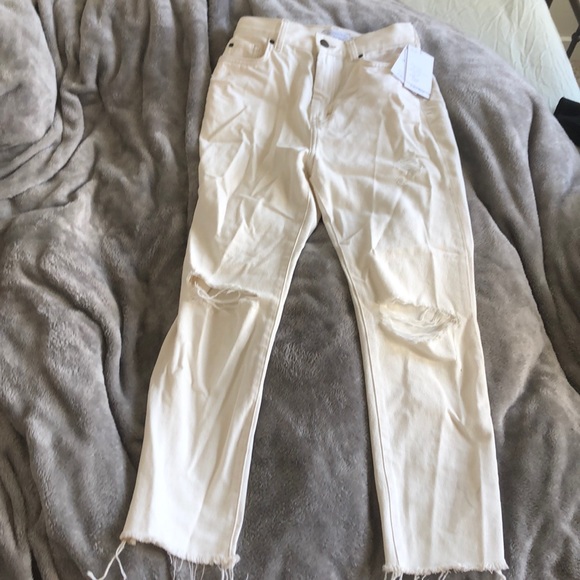& Other Stories Denim - Other stories ripped high waisted white jeans